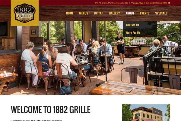 1882 Grille Restaurant Website