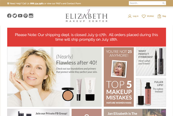 J Elizabeth Makeup Center Website