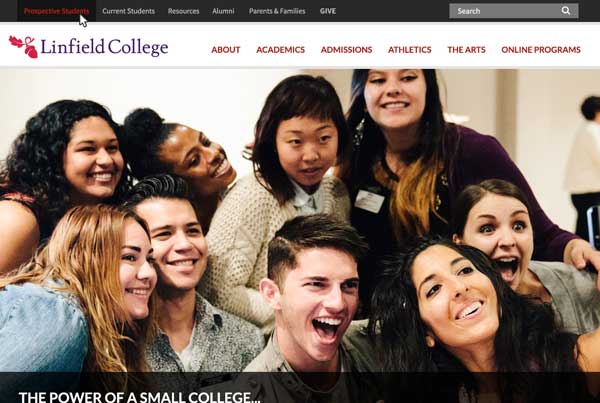 Linfield College Website Interface Design